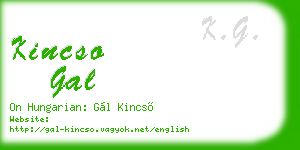 kincso gal business card