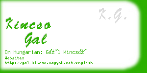 kincso gal business card